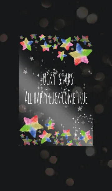 [LINE着せ替え] 黒＆白 / 水彩スターの全体運UP！の画像1