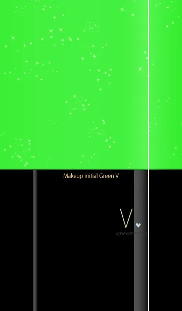 [LINE着せ替え] メークアップ イニシャル グリーン Vの画像1