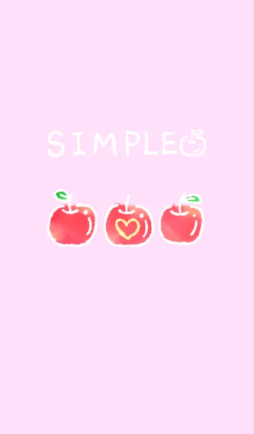 [LINE着せ替え] シンプルな水彩りんごの画像1