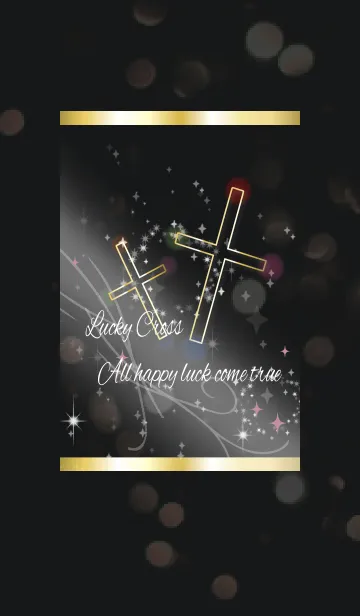 [LINE着せ替え] 黒 ブラック ＆ピンク / 全幸運を呼ぶ十字架の画像1