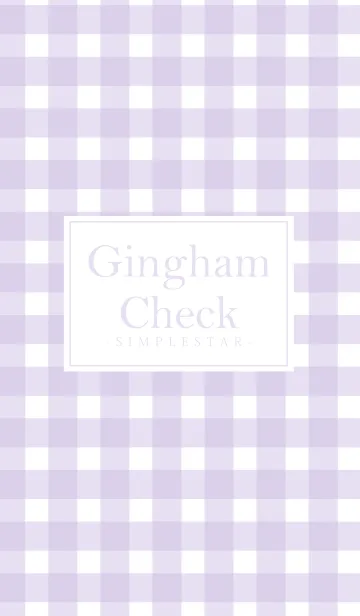 [LINE着せ替え] Gingham Check Purple -SIMPLE STAR-の画像1