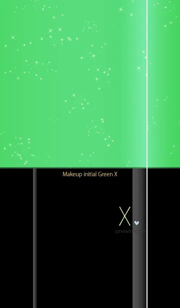 [LINE着せ替え] メークアップ イニシャル グリーン Xの画像1