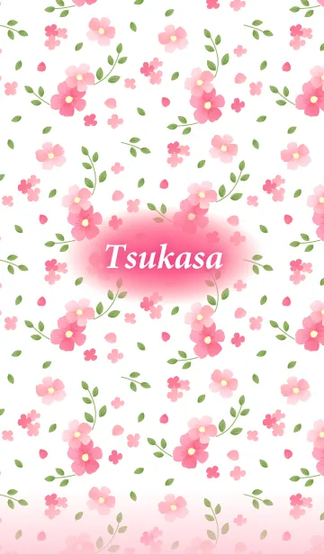 [LINE着せ替え] つかさ専用♪Flower-pinkピンクの花柄の画像1