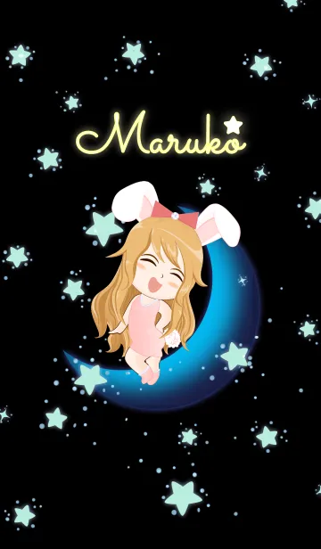 [LINE着せ替え] Maruko - Bunny girl on Blue Moonの画像1