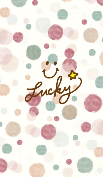 [LINE着せ替え] 水彩水玉6-スマイル29-の画像1