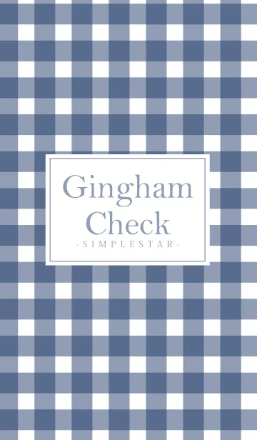 [LINE着せ替え] Gingham Check Navy -SIMPLE STAR-の画像1