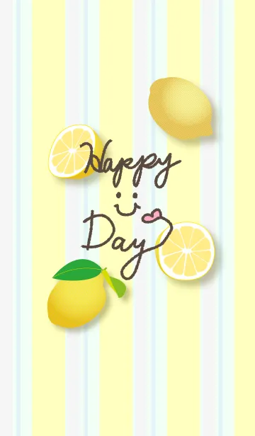 [LINE着せ替え] スマイル-レモン柄19-の画像1