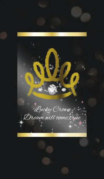 [LINE着せ替え] 黒 ブラック＆ピンク/ 夢を叶える王冠の画像1