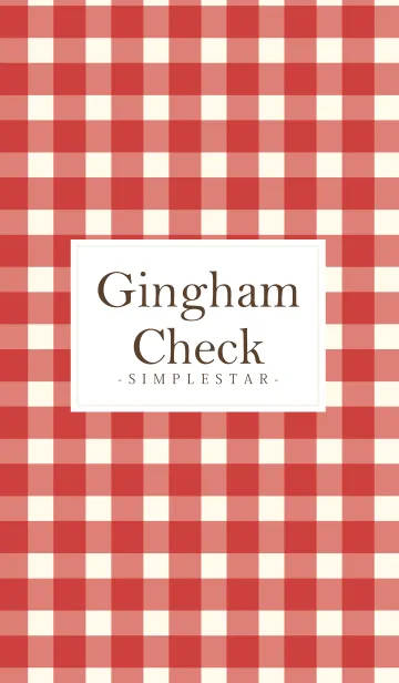 [LINE着せ替え] Gingham Check Red -SIMPLE STAR-の画像1