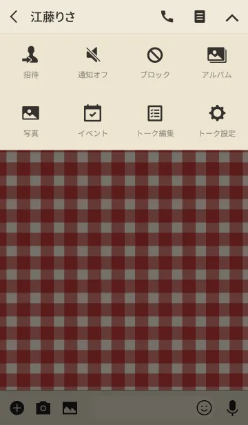 [LINE着せ替え] Gingham Check Red -SIMPLE STAR-の画像4