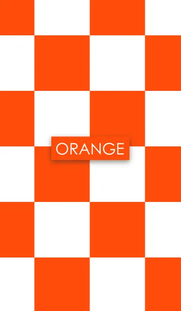 [LINE着せ替え] オレンジ チェッカー柄の画像1