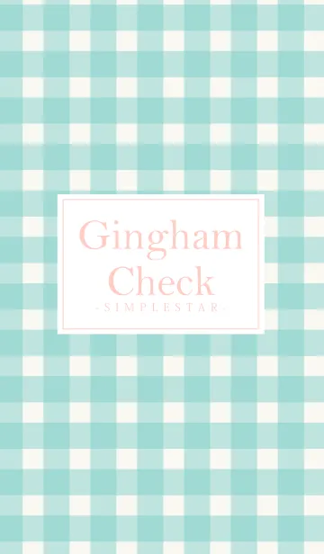 [LINE着せ替え] Gingham Check Emerald -SIMPLE STAR-の画像1