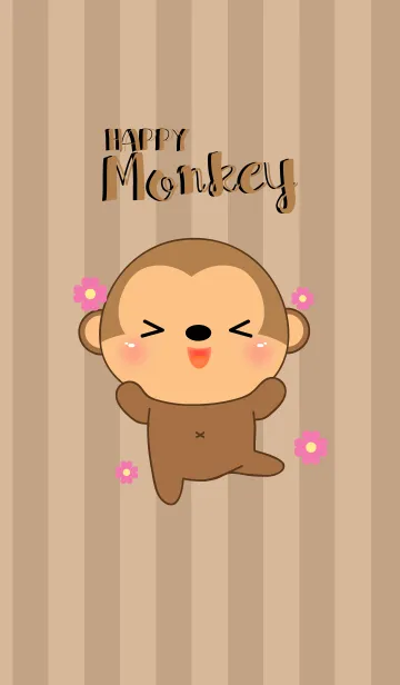 [LINE着せ替え] Happy Cute Monkey Theme (jp)の画像1