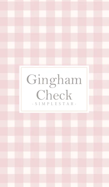 [LINE着せ替え] Gingham Check Natural Pink -SIMPLE STAR-の画像1