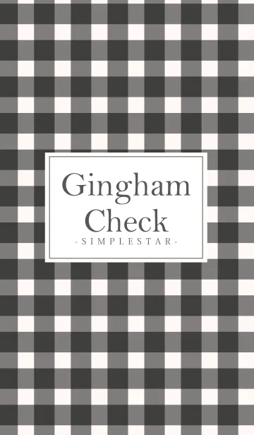 [LINE着せ替え] Gingham Check Black -SIMPLE STAR-の画像1