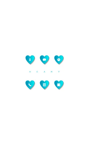 [LINE着せ替え] CYAN HEART -white-の画像1