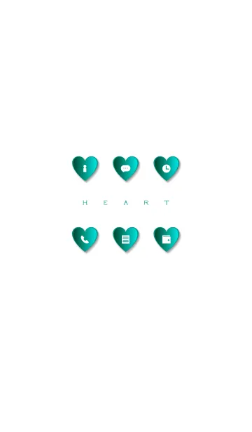 [LINE着せ替え] TEAL HEART -white-の画像1