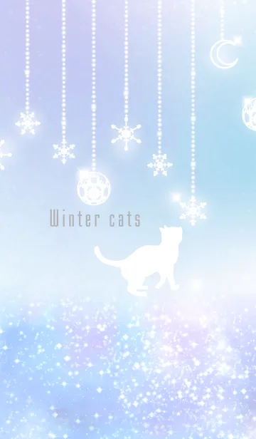 [LINE着せ替え] 冬のシンプルな猫＠冬特集の画像1