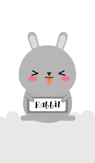 [LINE着せ替え] Love Cute Gray Rabbit Theme (jp)の画像1