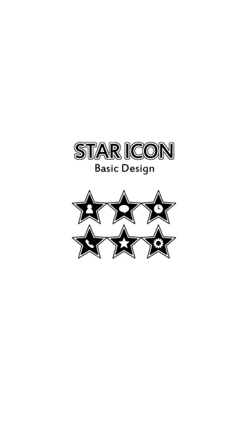 [LINE着せ替え] STAR ICON[Black×White]の画像1