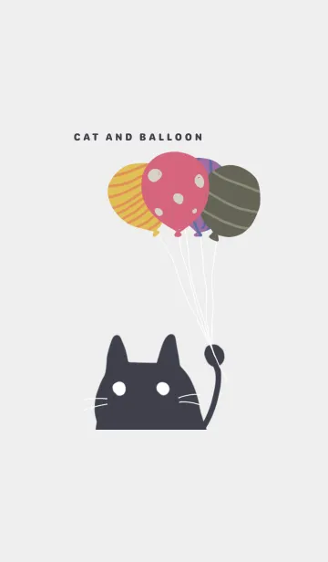 [LINE着せ替え] 猫と風船の画像1