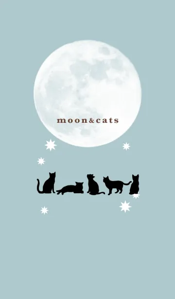 [LINE着せ替え] 【運気アップ】月と猫の着せかえの画像1
