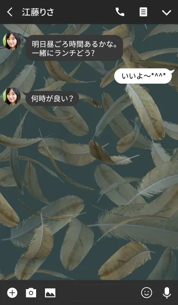[LINE着せ替え] FALLING FEATHERS -DARKGREEN-の画像3