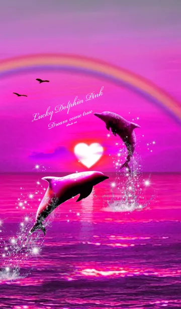 [LINE着せ替え] 恋愛運 ♥Lucky Dolphin Pink♥の画像1