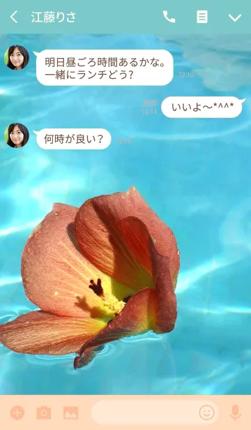 [LINE着せ替え] 水面の花の画像3