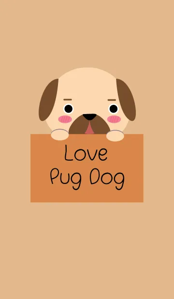 [LINE着せ替え] Simple Love Pug Dog (jp)の画像1