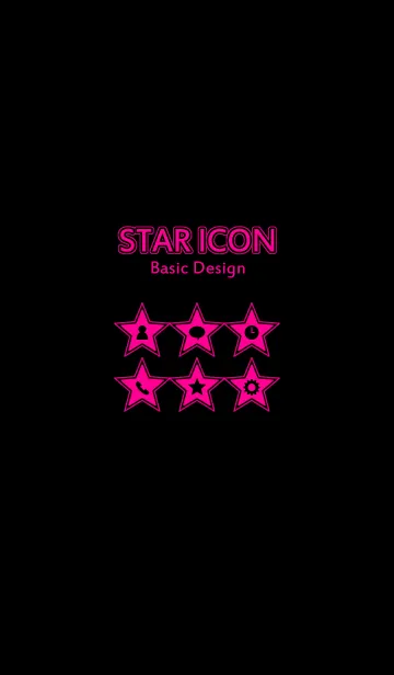[LINE着せ替え] STAR ICON[Pink×Black]の画像1
