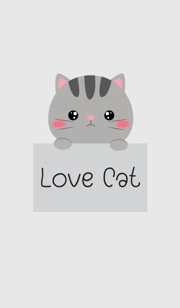 [LINE着せ替え] Simple Love Gray Cat (jp)の画像1
