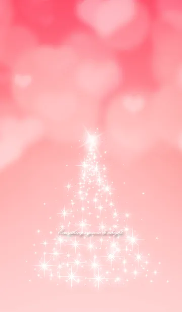 [LINE着せ替え] ふわふわハートとクリスマスツリーピンクの画像1