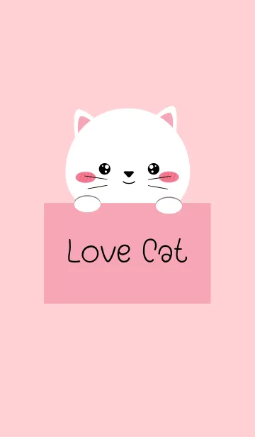 [LINE着せ替え] Simple Love White Cat (jp)の画像1