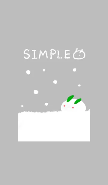 [LINE着せ替え] シンプル雪うさぎ＠冬特集の画像1