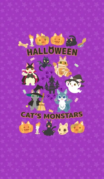 [LINE着せ替え] 猫ハロウィンモンスター着せかえの画像1