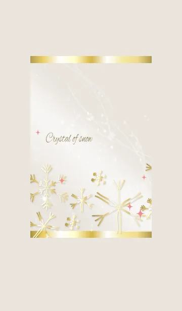 [LINE着せ替え] ベージュ＆ピンク/可愛い雪の結晶 ＠冬特集の画像1