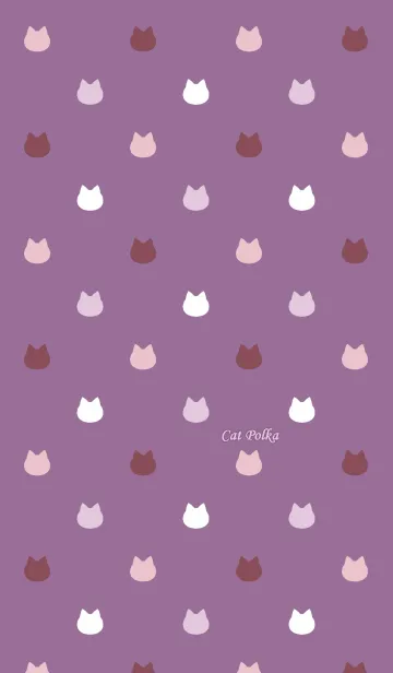 [LINE着せ替え] Cat Polka[Mauve]の画像1