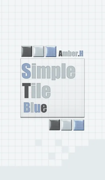 [LINE着せ替え] シンプル タイル Simple Tile -Blue-の画像1