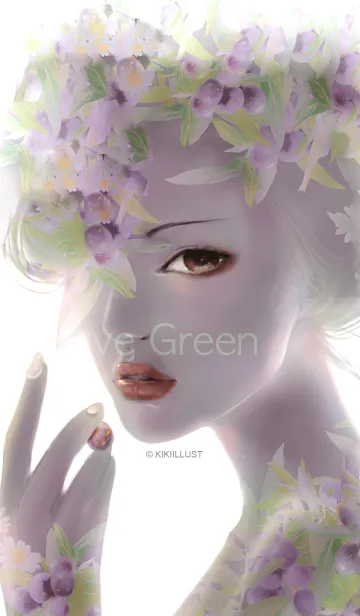 [LINE着せ替え] Olive green girlの画像1