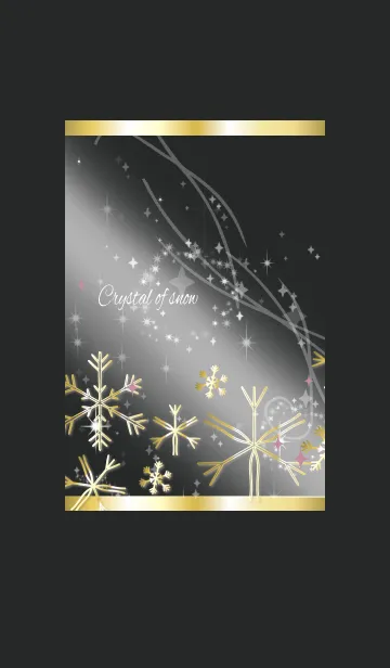 [LINE着せ替え] 黒＆ピンク / 大人可愛い雪の結晶 ＠冬特集の画像1