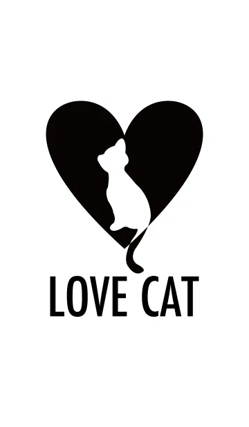 [LINE着せ替え] LOVE CAT / white baseの画像1