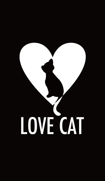 [LINE着せ替え] LOVE CAT / black baseの画像1