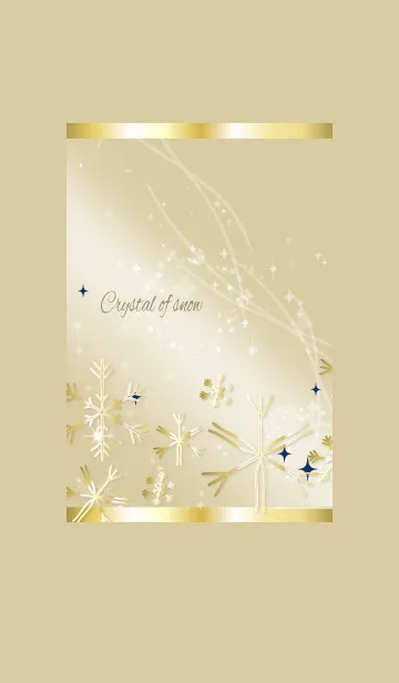 [LINE着せ替え] ベージュネイビー 可愛い雪の結晶 ＠冬特集の画像1