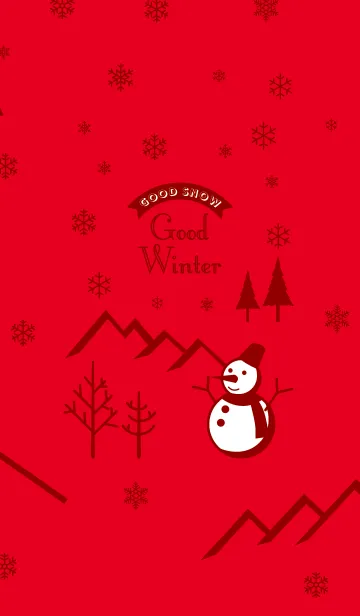[LINE着せ替え] GOOD SNOW / RED＠冬特集の画像1