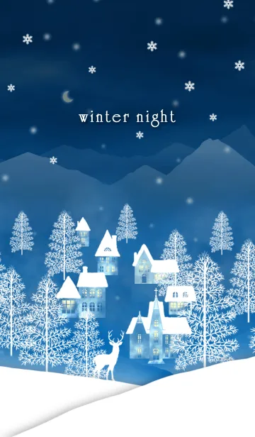 [LINE着せ替え] 雪の冬夜 ＠冬特集の画像1