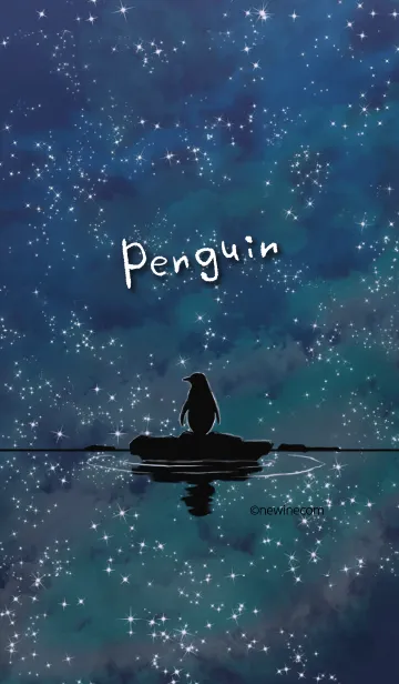 [LINE着せ替え] 夜と星とペンギンの画像1