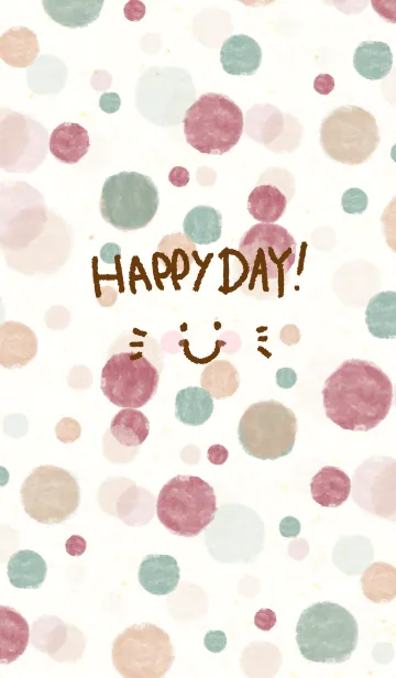 [LINE着せ替え] 水彩水玉6-スマイル9-の画像1