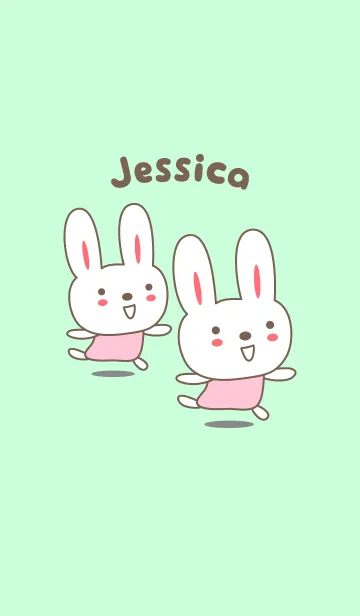 [LINE着せ替え] Cute rabbit theme for Jessicaの画像1