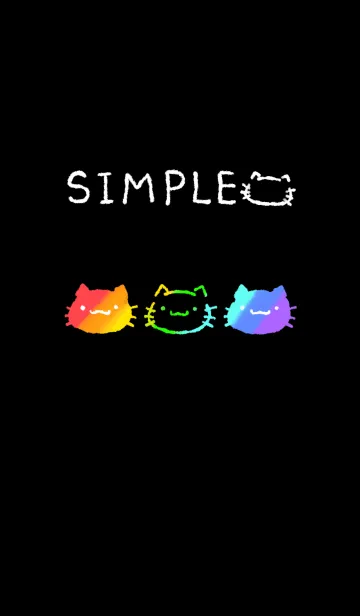 [LINE着せ替え] シンプルな水彩ねこ 虹色の画像1